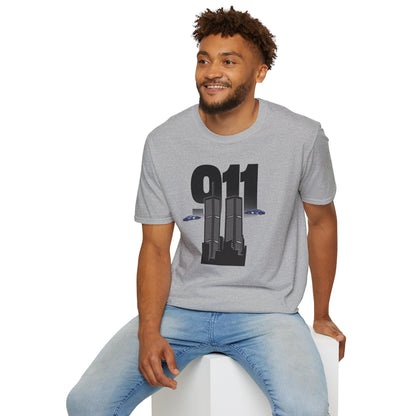 guy wearing 911 t-shirt