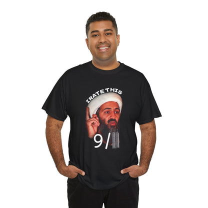 guy wearing i rate this 9/11 t-shirt