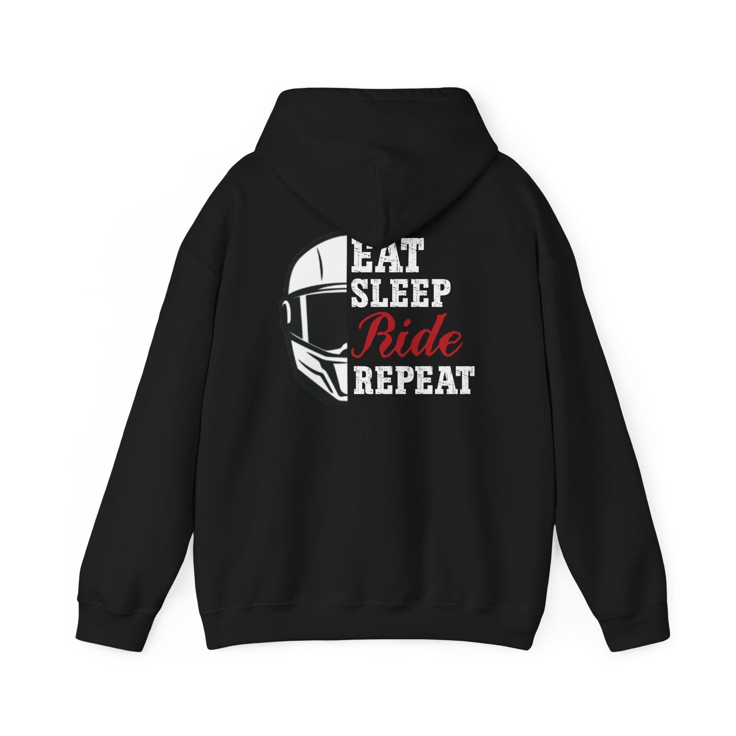 eat sleep ride repeat black hoodie